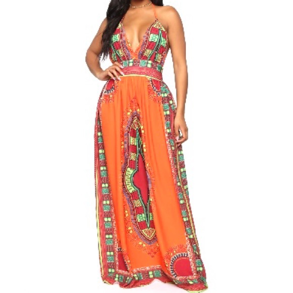 Fashion Nova Dresses & Skirts - Fashion Nova | Bayou Babe Halter Maxi Dress Orange Combo